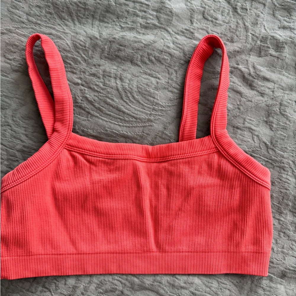 Coral Ribbed Women's Bralette